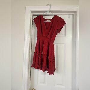 Altar'd State Scarlet V-Neck Dress